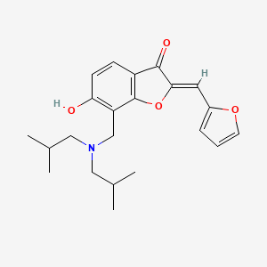 B2484368 (Z)-7-((diisobutylamino)methyl)-2-(furan-2-ylmethylene)-6-hydroxybenzofuran-3(2H)-one CAS No. 929456-37-1