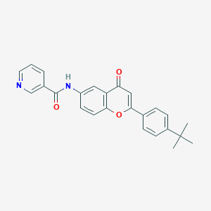 molecular formula C25H22N2O3 B2484381 N-[2-(4-tert-butylphenyl)-4-oxo-4H-chromen-6-yl]pyridine-3-carboxamide CAS No. 923233-42-5