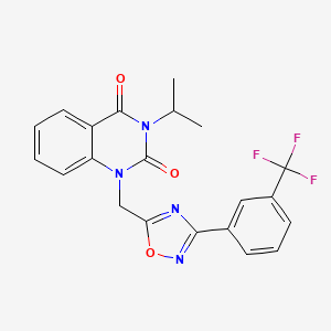 molecular formula C21H17F3N4O3 B2484404 3-(propan-2-yl)-1-({3-[3-(trifluoromethyl)phenyl]-1,2,4-oxadiazol-5-yl}methyl)-1,2,3,4-tetrahydroquinazoline-2,4-dione CAS No. 1105240-15-0