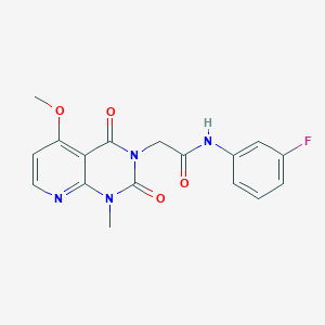molecular formula C17H15FN4O4 B2484409 N-(3-fluorophenyl)-2-(5-methoxy-1-methyl-2,4-dioxo-1,2-dihydropyrido[2,3-d]pyrimidin-3(4H)-yl)acetamide CAS No. 941897-98-9