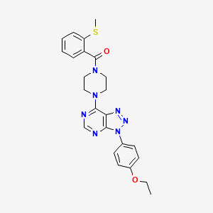 molecular formula C24H25N7O2S B2484420 (4-(3-(4-ethoxyphenyl)-3H-[1,2,3]triazolo[4,5-d]pyrimidin-7-yl)piperazin-1-yl)(2-(methylthio)phenyl)methanone CAS No. 920207-23-4