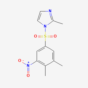 molecular formula C12H13N3O4S B2484429 1-(3,4-dimethyl-5-nitrobenzenesulfonyl)-2-methyl-1H-imidazole CAS No. 881478-44-0
