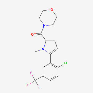 molecular formula C17H16ClF3N2O2 B2484434 (5-(2-chloro-5-(trifluoromethyl)phenyl)-1-methyl-1H-pyrrol-2-yl)(morpholino)methanone CAS No. 950242-04-3