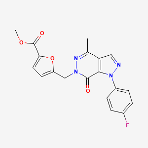 molecular formula C19H15FN4O4 B2484437 methyl 5-((1-(4-fluorophenyl)-4-methyl-7-oxo-1H-pyrazolo[3,4-d]pyridazin-6(7H)-yl)methyl)furan-2-carboxylate CAS No. 946379-04-0