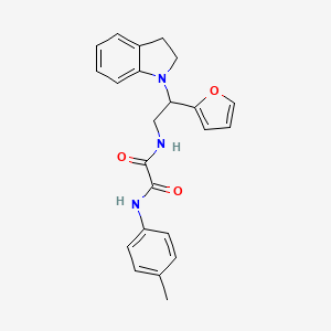 molecular formula C23H23N3O3 B2484449 N1-(2-(furan-2-yl)-2-(indolin-1-yl)ethyl)-N2-(p-tolyl)oxalamide CAS No. 898432-97-8