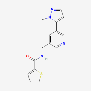 molecular formula C15H14N4OS B2484457 N-((5-(1-methyl-1H-pyrazol-5-yl)pyridin-3-yl)methyl)thiophene-2-carboxamide CAS No. 2034308-26-2