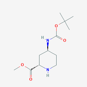 molecular formula C12H22N2O4 B2484459 methyl (2S,4S)-4-((tert-butoxycarbonyl)amino)piperidine-2-carboxylate CAS No. 1221824-89-0