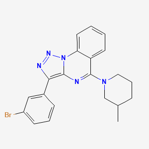 molecular formula C21H20BrN5 B2484464 1-[3-(3-Bromophenyl)-[1,2,3]triazolo[1,5-A]quinazolin-5-YL]-3-methylpiperidine CAS No. 866870-74-8