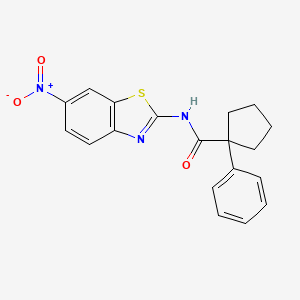 molecular formula C19H17N3O3S B2484465 N-(6-Nitrobenzothiazol-2-YL)(phenylcyclopentyl)formamide CAS No. 1023556-73-1