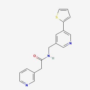 molecular formula C17H15N3OS B2484472 2-(pyridin-3-yl)-N-((5-(thiophen-2-yl)pyridin-3-yl)methyl)acetamide CAS No. 2034410-82-5