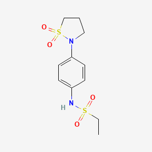 molecular formula C11H16N2O4S2 B2484511 N-(4-(1,1-dioxidoisothiazolidin-2-yl)phenyl)ethanesulfonamide CAS No. 941885-63-8