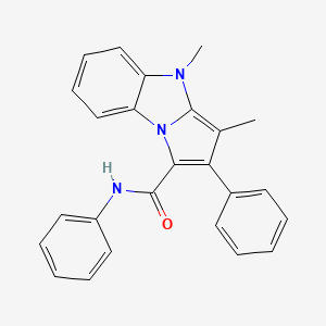 molecular formula C25H21N3O B2484543 5,7-dimethyl-N,4-diphenyl-2,7-diazatricyclo[6.4.0.0^{2,6}]dodeca-1(12),3,5,8,10-pentaene-3-carboxamide CAS No. 539807-99-3