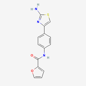 molecular formula C14H11N3O2S B2484544 N-[4-(2-amino-1,3-thiazol-4-yl)phenyl]furan-2-carboxamide CAS No. 875160-56-8