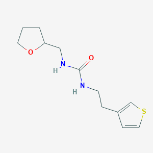 molecular formula C12H18N2O2S B2484546 1-[(oxolan-2-yl)methyl]-3-[2-(thiophen-3-yl)ethyl]urea CAS No. 2034621-40-2