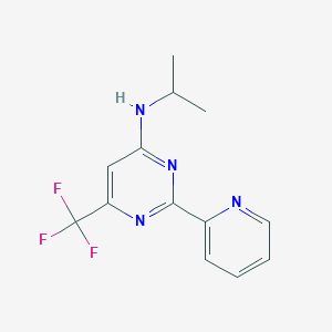 molecular formula C13H13F3N4 B2484547 N-isopropyl-2-(2-pyridinyl)-6-(trifluoromethyl)-4-pyrimidinamine CAS No. 338418-21-6