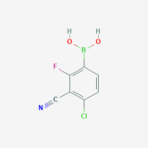 molecular formula C7H4BClFNO2 B2484550 (4-Chloro-3-cyano-2-fluorophenyl)boronic acid CAS No. 1628684-13-8