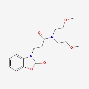 molecular formula C16H22N2O5 B2484560 N,N-bis(2-methoxyethyl)-3-(2-oxo-1,3-benzoxazol-3-yl)propanamide CAS No. 851988-71-1