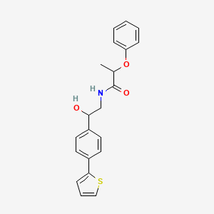 molecular formula C21H21NO3S B2484564 N-{2-hydroxy-2-[4-(thiophen-2-yl)phenyl]ethyl}-2-phenoxypropanamide CAS No. 2380193-65-5