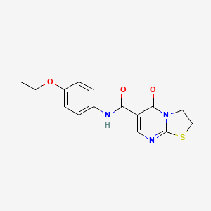 molecular formula C15H15N3O3S B2484583 N-(4-ethoxyphenyl)-5-oxo-3,5-dihydro-2H-thiazolo[3,2-a]pyrimidine-6-carboxamide CAS No. 443329-50-8
