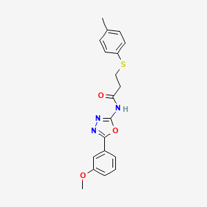molecular formula C19H19N3O3S B2484589 N-(5-(3-methoxyphenyl)-1,3,4-oxadiazol-2-yl)-3-(p-tolylthio)propanamide CAS No. 895467-93-3