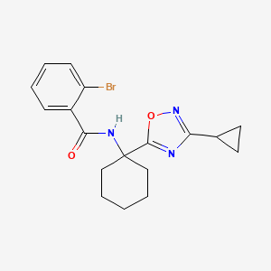 molecular formula C18H20BrN3O2 B2484590 2-bromo-N-[1-(3-cyclopropyl-1,2,4-oxadiazol-5-yl)cyclohexyl]benzamide CAS No. 1396861-78-1