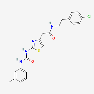 molecular formula C21H21ClN4O2S B2484616 N-(4-chlorophenethyl)-2-(2-(3-(m-tolyl)ureido)thiazol-4-yl)acetamide CAS No. 921473-76-9