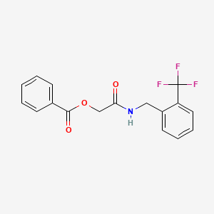 molecular formula C17H14F3NO3 B2484626 2-Oxo-2-((2-(trifluoromethyl)benzyl)amino)ethyl benzoate CAS No. 1524716-78-6
