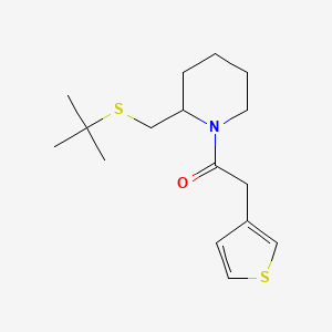 molecular formula C16H25NOS2 B2484630 1-(2-((Tert-butylthio)methyl)piperidin-1-yl)-2-(thiophen-3-yl)ethanone CAS No. 2034466-74-3