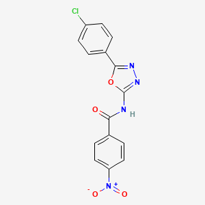molecular formula C15H9ClN4O4 B2484640 N-[5-(4-chlorophenyl)-1,3,4-oxadiazol-2-yl]-4-nitrobenzamide CAS No. 941997-82-6