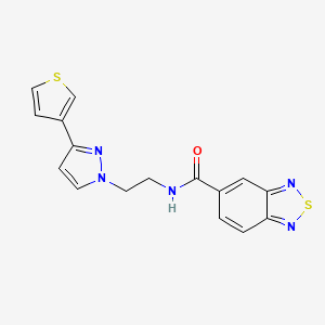 molecular formula C16H13N5OS2 B2484641 N-(2-(3-(thiophen-3-yl)-1H-pyrazol-1-yl)ethyl)benzo[c][1,2,5]thiadiazole-5-carboxamide CAS No. 2034366-57-7