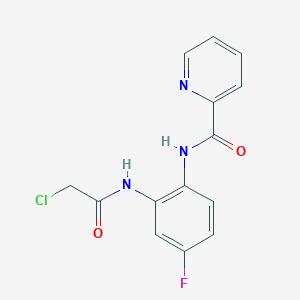 molecular formula C14H11ClFN3O2 B2484648 N-[2-[(2-Chloroacetyl)amino]-4-fluorophenyl]pyridine-2-carboxamide CAS No. 2411248-33-2