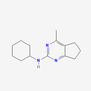 molecular formula C14H21N3 B2484661 N-cyclohexyl-4-methyl-5H,6H,7H-cyclopenta[d]pyrimidin-2-amine CAS No. 343374-36-7