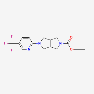 molecular formula C17H22F3N3O2 B2484680 Tert-butyl 5-[5-(trifluoromethyl)pyridin-2-yl]-octahydropyrrolo[3,4-c]pyrrole-2-carboxylate CAS No. 2415582-84-0