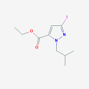 molecular formula C10H15IN2O2 B2484697 Ethyl 5-iodo-2-(2-methylpropyl)pyrazole-3-carboxylate CAS No. 2226182-95-0