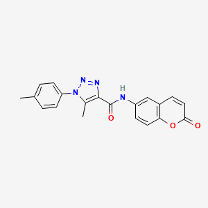 molecular formula C20H16N4O3 B2484726 5-methyl-1-(4-methylphenyl)-N-(2-oxo-2H-chromen-6-yl)-1H-1,2,3-triazole-4-carboxamide CAS No. 923180-20-5