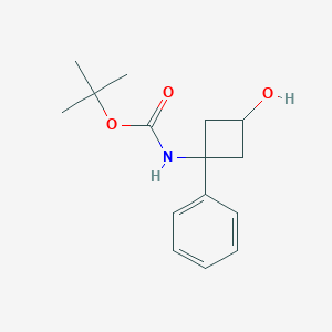 molecular formula C15H21NO3 B2484743 Tert-butyl N-(3-hydroxy-1-phenylcyclobutyl)carbamate CAS No. 2408964-33-8