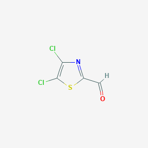molecular formula C4HCl2NOS B2484744 4,5-dichloro-2-Thiazolecarboxaldehyde CAS No. 1173897-83-0