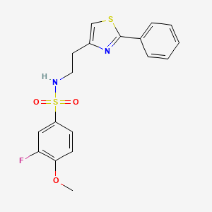 3-fluoro-4-methoxy-N-(2-(2-phenylthiazol-4-yl)ethyl)benzenesulfonamide