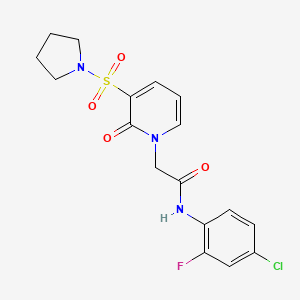 N-(4-chloro-2-fluorophenyl)-2-[2-oxo-3-(pyrrolidin-1-ylsulfonyl)pyridin-1(2H)-yl]acetamide