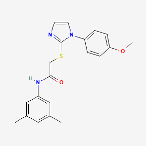 molecular formula C20H21N3O2S B2484758 N-(3,5-dimethylphenyl)-2-{[1-(4-methoxyphenyl)-1H-imidazol-2-yl]sulfanyl}acetamide CAS No. 688335-94-6