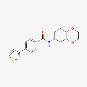 molecular formula C19H21NO3S B2484759 N-(octahydro-1,4-benzodioxin-6-yl)-4-(thiophen-3-yl)benzamide CAS No. 1902894-85-2