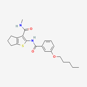 molecular formula C21H26N2O3S B2484776 N-methyl-2-[3-(pentyloxy)benzamido]-4H,5H,6H-cyclopenta[b]thiophene-3-carboxamide CAS No. 893097-46-6