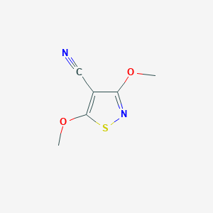 molecular formula C6H6N2O2S B2484789 3,5-Dimethoxyisothiazole-4-carbonitrile CAS No. 35544-51-5