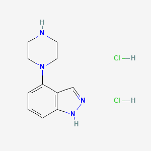 molecular formula C11H16Cl2N4 B2484793 4-(Piperazin-1-yl)-1H-indazole dihydrochloride CAS No. 2408970-95-4
