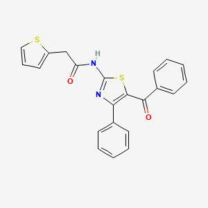 molecular formula C22H16N2O2S2 B2484804 N-(5-benzoyl-4-phenylthiazol-2-yl)-2-(thiophen-2-yl)acetamide CAS No. 921559-30-0