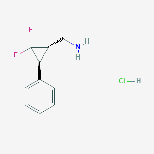 molecular formula C10H12ClF2N B2484814 [(1S,3S)-2,2-Difluoro-3-phenylcyclopropyl]methanamine;hydrochloride CAS No. 2138425-69-9