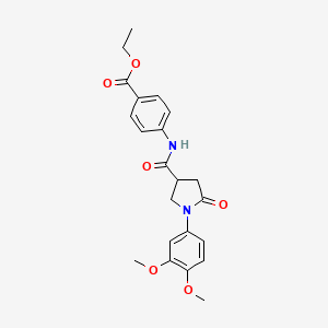 Ethyl 4-({[1-(3,4-dimethoxyphenyl)-5-oxopyrrolidin-3-yl]carbonyl}amino)benzoate