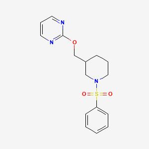 2-[[1-(Benzenesulfonyl)piperidin-3-yl]methoxy]pyrimidine