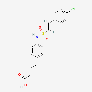 4-[4-[[(E)-2-(4-Chlorophenyl)ethenyl]sulfonylamino]phenyl]butanoic acid