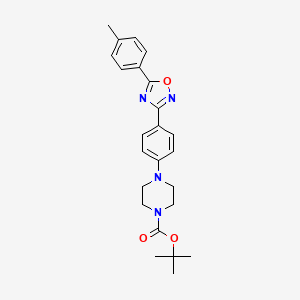 molecular formula C24H28N4O3 B2484844 Tert-butyl 4-{4-[5-(4-methylphenyl)-1,2,4-oxadiazol-3-yl]phenyl}piperazine-1-carboxylate CAS No. 866018-80-6